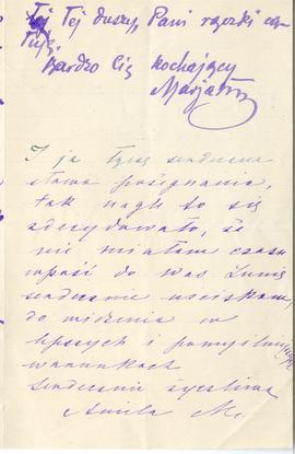 List od Anieli i Marjana Massoniusów do Erazma Majewskiego (rękopis)  strona 3