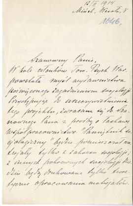 List od Dr J. Kodisowej do Erazma Majewskiego  strona 1