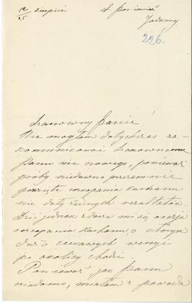 List od Marii Butrymówny do Erazma Majewskiego (rękopis)  strona 1