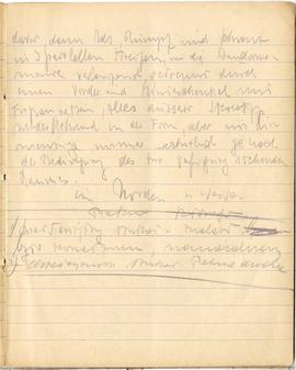 Fragment brulionu Józefa Żurowskiego z notatkami w języku niemieckim na temat kultury merowińskie...