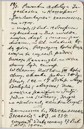 Notatnik nr 61 z odręcznymi notatkami Erazma Majewskiego z okresu od 29.02.1904 r. do 29.09.1904 ...