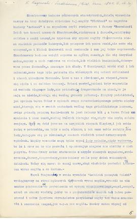 Maszynopis wypisów z K. Rogawskiego  Wiadomość o rozkopaniu mogiły w Siedliszowicach  "Bibli...
