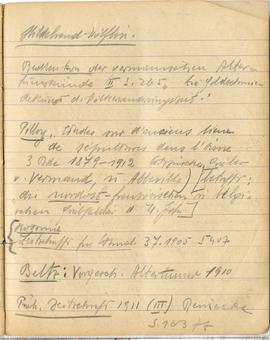 Fragment brulionu Józefa Żurowskiego z notatkami w języku niemieckim na temat kultury merowińskie...