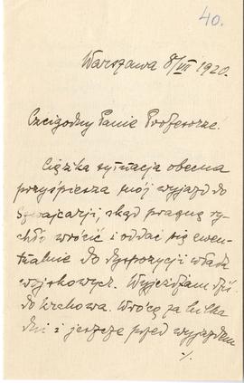 List od Włodzimierza Antoniewicza do Erazma Majewskiego (rękopis)  strona 1