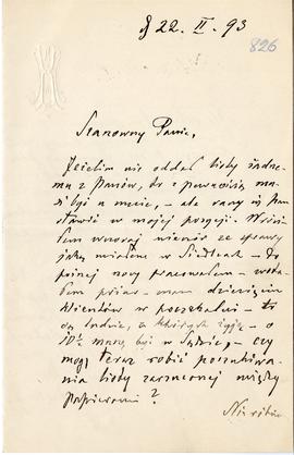 List od Jana Maurycego Kamińskiego do Erazma Majewskiego (rękopis)  strona 1