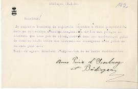 List od Bruna d`Isenburg et Bugingen (maszynopis)  strona 1