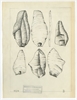 Tablica z rysunkami tuszem zabytków krzemiennych: sygnowana J.J. 17 II [19]70