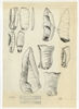 Tablica z rysunkami tuszem zabytków krzemiennych: sygnowana J.J. 18 II [19]70