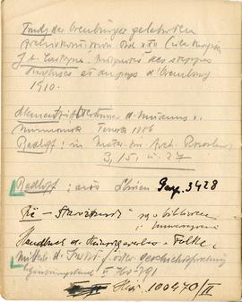 Fragment brulionu Józefa Żurowskiego z notatkami w języku niemieckim na temat kultury merowińskie...