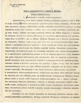 Maszynopis artykułu Józefa Żurowskiego z odręcznymi poprawkami pt. "Sztuka przedhistoryczna ...