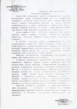 Państwowe Muzeum Archeologiczne w Warszawie. Sprawozdanie z działalności w roku 1994.  Maszynopis...