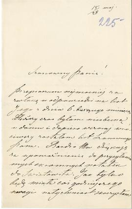 List od Marii Butrymówny do Erazma Majewskiego (rękopis)  strona 1