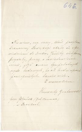List od Wincentego Grabowskiego do Erazma Majewskiego (rękopis)  strona 1