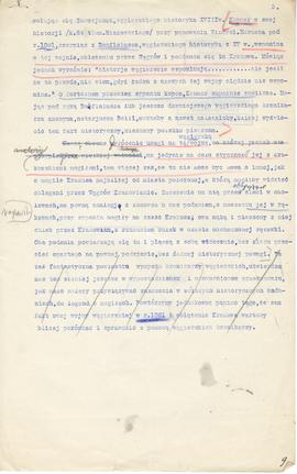Maszynopis wypisów z K. Rogawskiego  Wiadomość o rozkopaniu mogiły w Siedliszowicach  "Bibli...