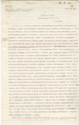 Maszynopis. Odpis pisma konserwatora Michała Drewko z dnia 20 czerwca 1926 r. do Wydziału Nauki M...