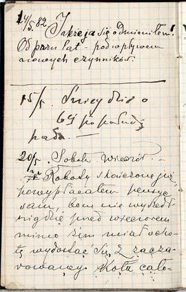 Notes nr 14 z wpisami odręcznymi Erazma Majewskiego z okresu 12.05.1882 r.- 27.12.1882 r.  strona.