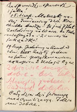 Notatnik nr 68 z odręcznymi notatkami Erazma Majewskiego z okresu od 08.08.1908 r. do 06.10.1909 ...