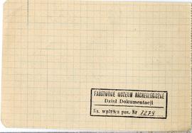 Fiszka z odręcznymi notatkami bibliograficznymi Józefa Żurowskiego  strona 2