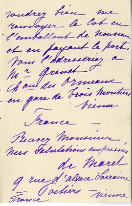 List od G. de Maret do Erazma Majewskiego (rękopis)  strona 3