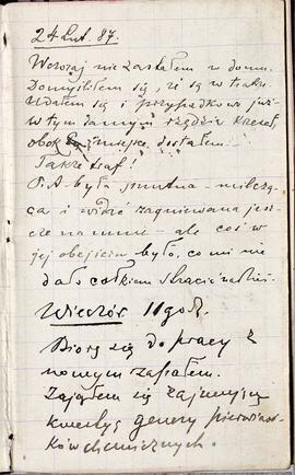 Notes nr 28 z wpisami odręcznymi  Erazma Majewskiego z okresu od 24.02.1887 r.-14.07.1887 r.  str...