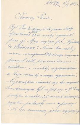List od J. Matlakowskiej do Erazma Majewskiego (rękopis)  strona 1