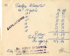 Rachunek z dnia 29.02.1931 r. za pracę Władysława Pawlęgi na wykopaliskach w Złotej  strona 1