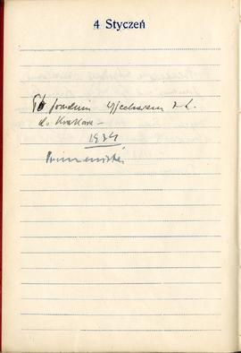 Dziennik (kalendarz) Józefa Żurowskiego z odręcznymi notatkami osobistymi z lat 1931-1935  strona...