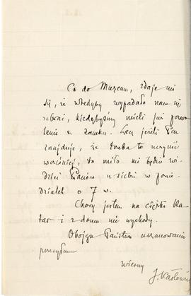 List od Jana Karłowicza do Erazma Majewskiego (rękopis)  strona 2