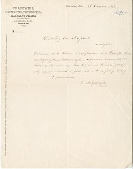List od E. Małuszczyckiego do Erazma Majewskiego (druk  rękopis)  strona 1