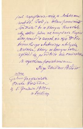 List od Zdzisława Bitnera do Erazma Majewskiego (rękopis)  strona 2