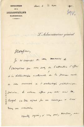 List od L. Delisle do Erazma Majewskiego (druk  rękopis)  strona 1