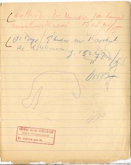 Fragment brulionu Józefa Żurowskiego z notatkami w języku niemieckim na temat kultury merowińskie...