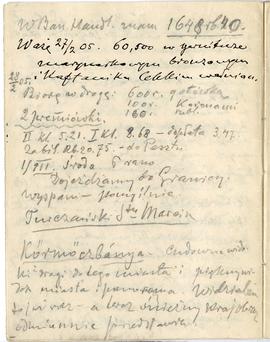 Notatnik nr 63 z odręcznymi notatkami Erazma Majewskiego z okresu od III 1905 r. do 23.07.1906 r....