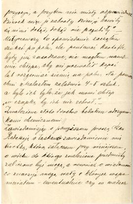 List od Jana Lesieckiego do Redakcji rocznika "Światowit" z dnia 22.03.1899 r. (rękopis...