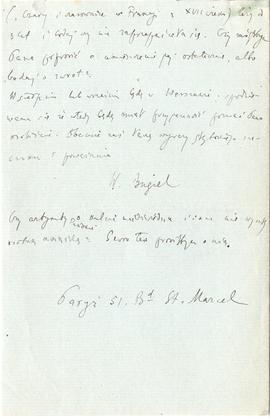 List od Włodzimierza Bugiela do Erazma Majewskiego (rękopis)  strona 3