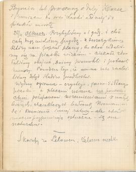„Notatnik (brulion) Archeologiczny Erazma Majewskiego” - notatki z 1895 r.  Olkusz
