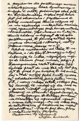 Rękopis listu Stefana Krukowskiego do Józefa Żurowskiego z dnia 20.03.1927 r.  strona 2