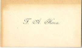 Bilet wizytowy prof. F. A. Hory (druk)  strona 1