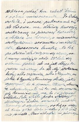 Rękopis listu Teresy Żurowskiej (matki) do Józefa Żurowskiego z dnia 29.01.1927 r.  strona 2