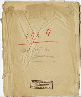 Rękopis notatek Józefa Żurowskiego pt. "Materjały do Sprawozdań" z 1924 r.  strona 1: t...