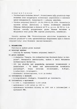 Państwowe Muzeum Archeologiczne w Warszawie. Sprawozdanie z działalności w roku 1996.  Maszynopis...