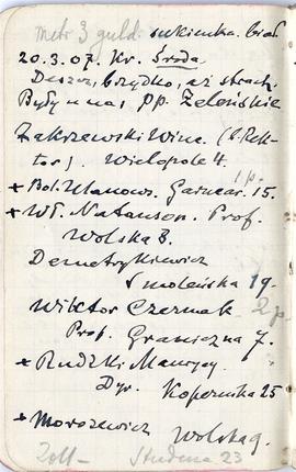 Notatnik nr 65 z odręcznymi notatkami Erazma Majewskiego z okresu od 19.03.1907 r. do 15.11.1907 ...