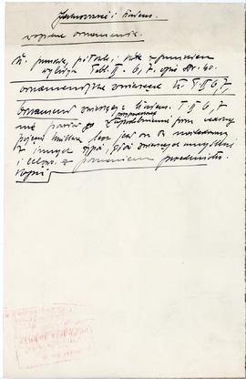 Odręczne notatki Józefa Żurowskiego na temat analogii do zabytków z Jakuszowic Małych  sporządzon...