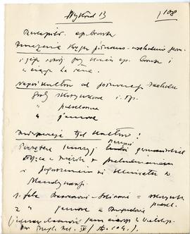 Maszynopis i rękopis trzynastu wykładów Józefa Żurowskiego na temat kultury megalitycznej  strona...