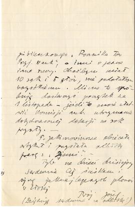 Rękopis listu Józefa Kostrzewskiego do Józefa Żurowskiego z dnia 10.09.1927 r.  strona 3