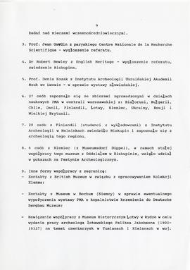 Państwowe Muzeum Archeologiczne w Warszawie. Sprawozdanie z działalności w roku 1996. Współpraca...
