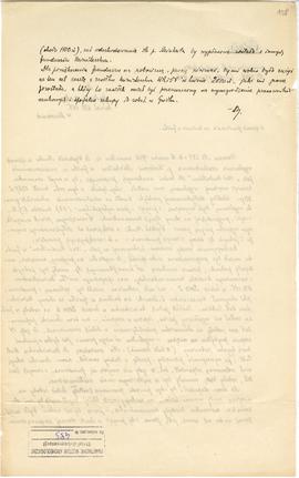 Rękopis  odpis. Pismo konserwatora Michała Drewko z dnia 29 września 1926 r. do Wydziału Nauki Mi...