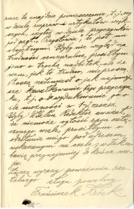 List (rękopis) do Erazma Majewskiego  strona 2