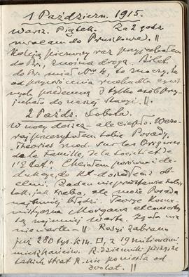 Notatnik nr 86 z odręcznymi notatkami Erazma Majewskiego z okresu od 01.10.1915 r. do 20.04.1916 ...