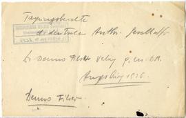 Fiszka z odręcznymi notatkami bibliograficznymi Józefa Żurowskiego  strona 1: "Tagungsberich...